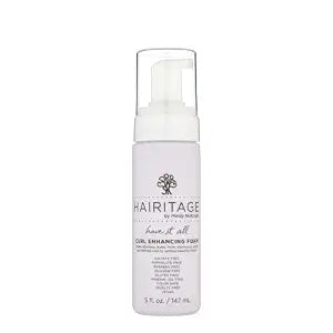 Hairitage Have It All Curl Enhancing Foam Mousse with Quinoa + Rice Protein for Frizz Control + Moisture - Lightweight Formula - Leaves Hair Full + Bouncy - Set Hairstyles + Curls, 5 oz