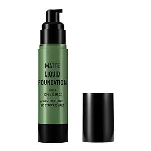 CCbeauty Green Liquid Makeup Foundation, Green Face Paint, Professional Face Painting Kit, Buildable & Flawless, Full Coverage & High Pigmented, Non-Toxic Body Paint For Halloween Costume Makeup