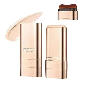 2Pcs Dual-Ended Concealer Foundation Stick, Foundation Stick Korean 3 in 1 with Brush, Lightweight Brighten Flawless Long-Lasting for All Skin Types (Bright White)