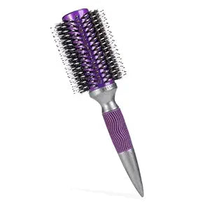 BRUSHZOO Round Brush for Blow Out, Boar Bristle Round Brush for Women Add Shine Volume, Hairbrush for Women Blow Drying Styling