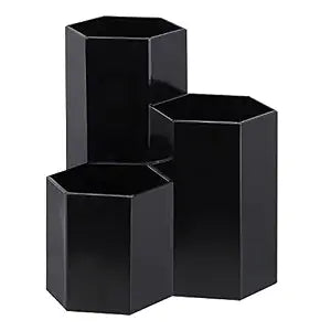 LoveBB Makeup Brush Holder Organizer, 3 Slot Plastic Cosmetics Brushes Pen Storage Solution, Black