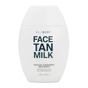 Bali Body Face Tan Milk - Gradual Self Tanning Serum for Face with Hyaluronic Acid & Vitamin C - Lightweight Hydrating Facial Tanner, Non-Comedogenic & Vegan, Cruelty-Free, 50ml/ 1.7 fl oz