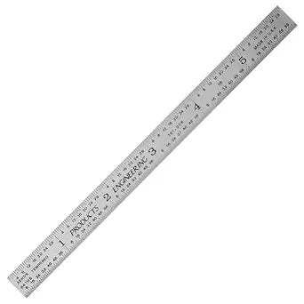 PEC Tools Made in USA 6" Metal Ruler, Flexible