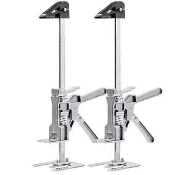 VEVOR Labor Saving Arm Jack, 2 PCS 220 lbs Bearing Capacity, Lifting up to 7.1", Metal Hand Lifting Jack Tool with Magnetic Level, Adjustable Height, for Door, Window, Furniture, Woodworking, Silver