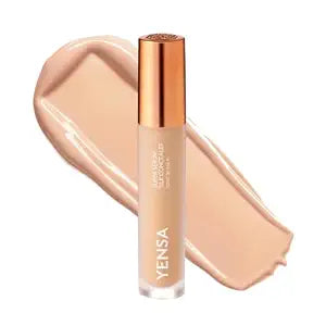 YENSA Super Serum Silk Concealer - Full Coverage Undereye Concealer & Peptides Serum for Face - Enriched with Vitamins C & E, Bakuchiol & Superfoods to Boost Radiance - Light 1 (0.2 Fl oz)