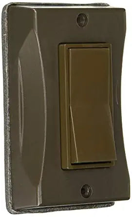 Hubbell 5123-2 Bell Vertical Decorator Shrink 1-Gang Weatherproof Cover, Bronze