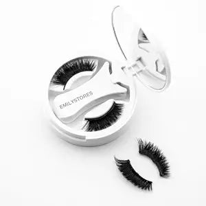 Magnetic Eyelashes Set with Applicator, Reusable False Lashes, No-Glue Design, Black (MLT19)