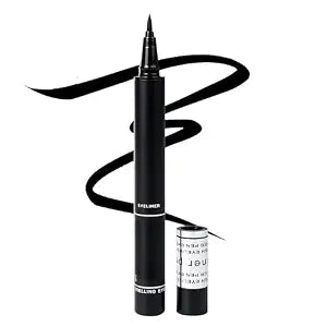 Black Eyeliner, Liquid Eyeliner Waterproof with Ultra Fine Brush, Quick Drying, Smudge Resistant, Eye Liner Intense Pigment Liquid Pen for Long Lasting Satin Finish, Cruelty-Free, Vegan, 0.042 Fl Oz