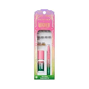 Falscara X WICKED: FOR GOOD False Eyelashes, ���Go on, You're Free���, 8mm-10mm Natural Volume, Gold Glitter, Lash Extension Kit Includes Mini BOND, Mini Applicator, & 10 L