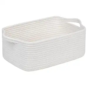CubesLand Cute and Durable Small Cotton Rope Basket for Organizing