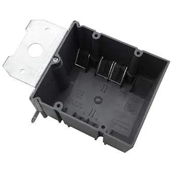 MAKERELE Grey 2-Gang Adjustable Electrical Outlet Box, 34 cu.in., 1 Pack