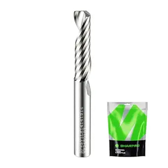 O Flute Upcut Spiral Router Bit 1/4 Inch Shank 1/4" Cutting Dia. 1" CL. 2-1/4"OVL. Carbide Single Flute CNC Router Bit, Ideal for Aluminum, Plastic, Acrylic, Wood, MDF and PVC