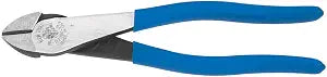 Klein Tools D2000-28 Pliers, Diagonal Cutting Pliers with Angled Head are Heavy-Duty to Cut ACSR, Screws, Nails, Most Hardened Wire, 8-Inch, Light Blue