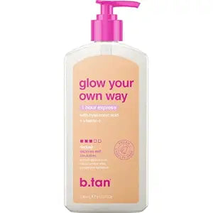 b.tan Gradual Self Tanning Lotion - Medium Dark Express Fast Fake Tanner Cream