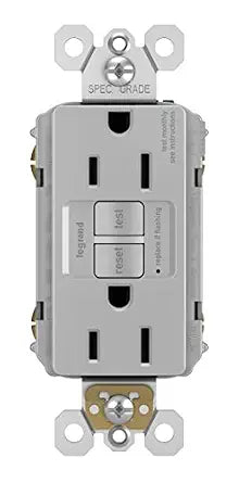 Legrand radiant 15 Amp GFCI Decorator Duplex Outlet Gray 1 Pack