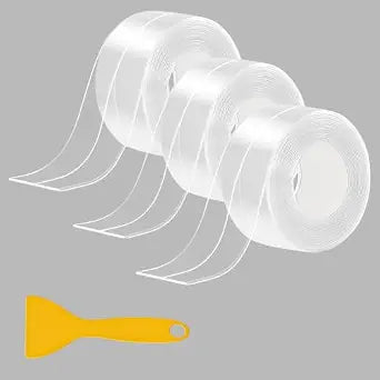 Fixmend Clear Caulk Tape, 3 Rolls Self Adhesive Caulk Strip Waterproof