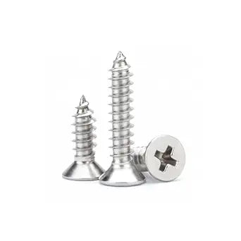 #4 x 1/2" (100 Pack) Flat Head Phillips Drive Screws Sheet Metal Self-Tapping Screws, 304 Stainless Steel Screw