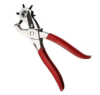 BlueSunshine Heavy Duty Leather Hole Punch Toolfor Belts, Watch Bands, Dog Collars, Saddles, Fabric, DIY Home or Craft Projects. Revolving for Quick Size Adjustment Plier 6 Sizes Puncher