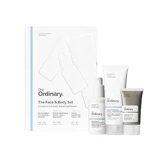 The Ordinary Face & Body Set Daily Skincare Routine with Niacinamide 5% Face & Body Emulsion, Natural Moisturizing Factors + Inulin Body Lotion, and Natural Moisturizing Factors + Hyaluronic Acid