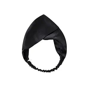 ZIMASILK 19 Momme 100% Mulberry Silk Headband for Women, Black