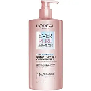 L'Oreal Paris Sulfate Free Bond Repair+ Conditioner, Hair Conditioner with Bond + Amino Acid Complex, Strengthens and Repairs Damaged or Color Treated Hair, EverPure, 23 Fl Oz (Packaging May Vary)