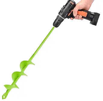 TCBWFY Auger Drill Bit for Planting 1.6x16.5inch Extended Length Garden Auger Spiral Drill Bit for Planting Bulbs Flowers,Post Hole Digger for 3/8Hex Drill