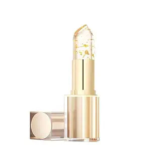 BOVVSKY Color Changing Lipstick, Gold Crystal Color Changing Lipstick, Long Lasting Nutritious Lip, Magic Temperature Color Change Lip