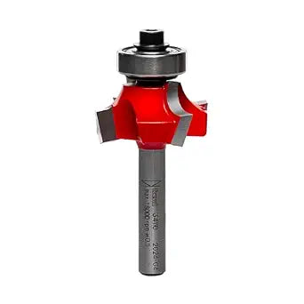Freud Quadra-Cut Radius Rounding Over Bit with Perma-Shield Coating for Flawless Finish - 4 Cutters, 1/4" Shank Dia., 1/4" Radius, 2-3/16" Length - 34-110