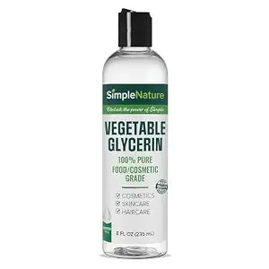 SimpleNature 100% Pure Vegetable Glycerin - 8 fl oz - NOT from palm - Natural Food Grade Skincare, Haircare, DIY Crafts - Softening & Moisturizing Multipurpose Humectant