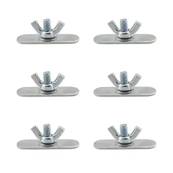 6PCS Adjustable Sliding AC Vent Kit Butterfly Shaped Screws Portable Air Conditioner Window Kit Accessories Parts Screws and Nuts AC Window Seal Kit Portable Air Conditioner Sliding Window Kit