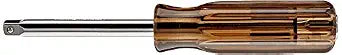 Edward Tools 1/4 Drive Spinner Handle Nut Driver - 6 Handle Extension - Heavy Duty Rust Proof Steel - Ribbed Handle for Extra Leverage