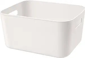 Plastic Storage Bins,Versatile Kitchen Pantry Organization and Storage,for Plastic Storage Container Under Bed,Under Sink Bathroom Organizer (1 Pack Medium, White)