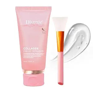 Collagen Overnight Wrapping Mask, 3.04 oz (Includ brush) Ceramide NP & Niacinamide Night Peel-off Facial Mask, Hydrolyzed Collagen For Glowing Skin, Moisturize Increase Elasticity Brighten