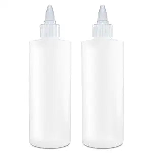 BRIGHTFROM Twist Top Applicator Bottles, Squeeze 8 OZ Empty Plastic Bottles, Refillable, Open/Close Nozzle - Hair Coloring/Multi Purpose (Pack of 2)