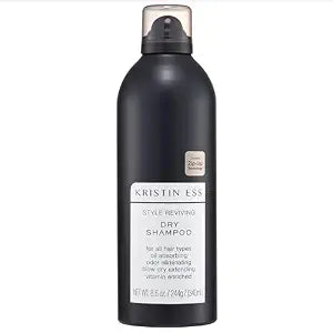 Kristin Ess Volumizing Jumbo Dry Shampoo Spray for Oily Hair + Frizz with Vitamin C - Oil Absorbing Style Extender with Minimal Residue - Sulfate Free + Vegan + Color Safe - Fresh Pear Fragrance