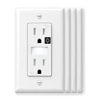 SOZULAMP 4-Pack Night Light Wall Outlet, Touch & Dusk-to-Dawn Sensors