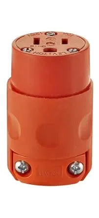 Leviton 15 Amp, 125 Volt, PVC Grounding Cord Outlet, 515CV-OR, Orange