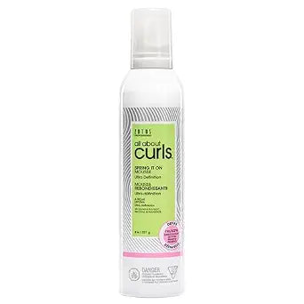 ALL ABOUT CURLS Spring It On Mousse, Ultra Definition, Strengthens & Protects, Vegan & Cruelty Free, Sulfate Free, 8 Fl Oz