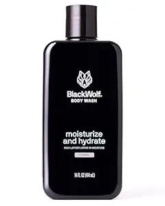 Black Wolf Moisturizing Body Wash for Men, Sandalwood - Hydrating Bodywash