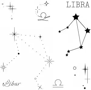 Libra Constellation Zodiac Temporary Tattoo ��� Celestial Symbol Fake Tattoos for Women, Birthday Gift, Realistic, Waterproof & Long Lasting for 2