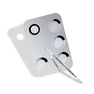 Upgrade Mixing Makeup Palette, Stainless Steel Palette With Spatula Tool for Mixing Cosmetic and Pigment, Nail-art