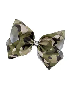 Camouflage Cheer Bow Clips Large Big Camo Bowknot Camouflage Hair Clips Oversize Bow BCB01 (Army Green)