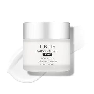 TIRTIR Ceramic Cream Light | Deep moisturizer for Glass Skin, Polyglutamic acid, Centella Asiatica Extract, Skin barrier, Lightweight, Mild, Nature derived ingredients, Dry skin, Korean skincare