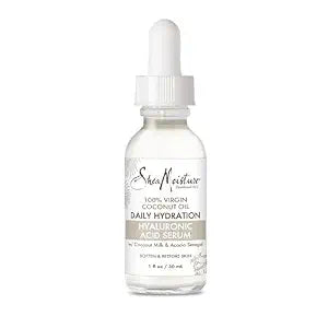 SheaMoisture Hyaluronic Acid Serum for Dry Skin 100% Virgin Coconut Oil Paraben Free Face Serum 1 fl oz