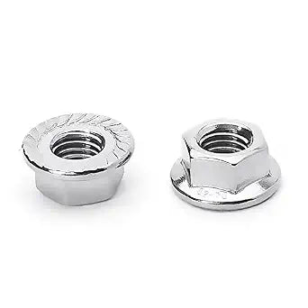 8 Pieces M10 x 1.25mm Serrated Flange Nut Hex Lock Nuts, Fine Thread