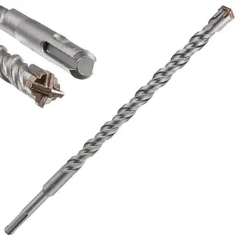 Wensilon Concrete Drill Bit - 1pcs 5/8" X 12"-10" Cross-Type Double Thread Carbide Material Suitable for Brick, Cement Walls, Stone, Extra Long Hammer Drill Bits