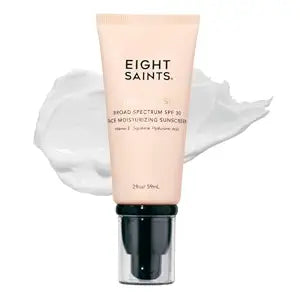 Eight Saints Chase the Sun Broad Spectrum SPF (30) Face Moisturizing Sunscreen, Mineral-Base Sun Protection Daily Face Moisturizer, with Hyaluronic Acid, Squalane, and Vitamin E, 2 Ounces, New Formula