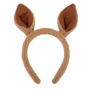 Gjinxi Kangaroo Headband Cute Ears Hairband Animal Headpiece Makeup Head Band Costumes Accessories Hair Styling Caps Brown Wrap for Washing Face Spa Cosplay Fits All Head Sizes