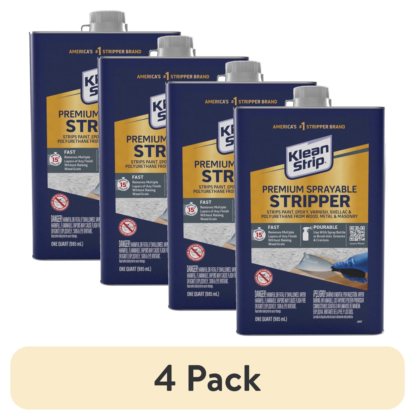 (4 pack) Klean-Strip® Premium Sprayable Stripper, 1 Quart