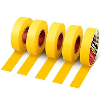 RED WOLF 5 Pack Yellow Electrical Tape 3/4 Inch x 66 Ft Industrial Grade UL/CSA Listed 7 Mil Thick Flame Retardant High Temp Waterproof Electrical PVC Tape Electric Super Vinyl Rated 600V